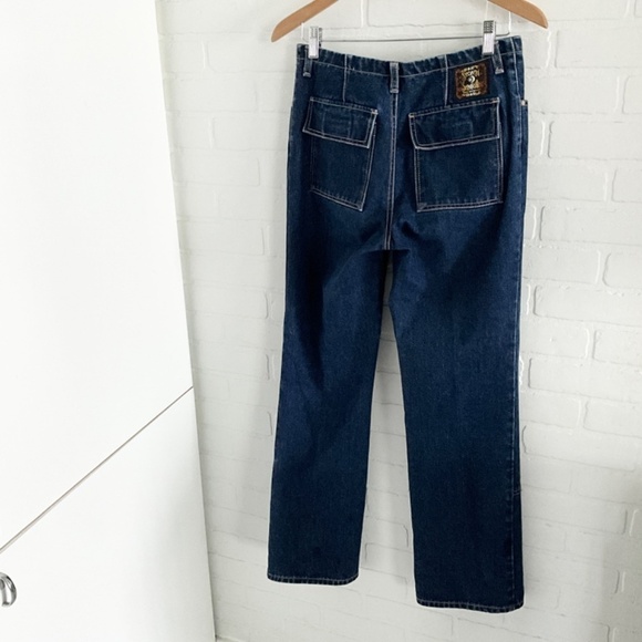 Vintage Women’s Denim Jeans Bebop Second Generation Dark Wash Sherpa Pocket Sz 7 - Picture 5 of 16